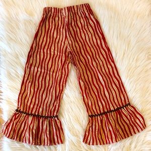 Kidbodies Striped Dotted Pants Ruffle Hem Girls 6